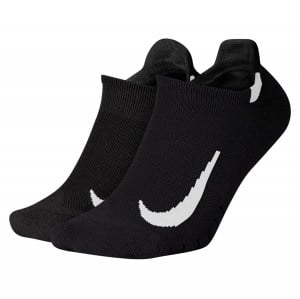 Nike Multiplier Running No-Show Socks (2 Pairs) - Black/White