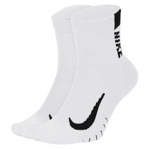 Nike Multiplier Running Ankle Socks (2 Pair) - White/Black