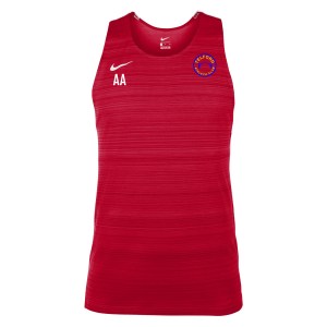 Zelus-Nike Dry Miler Mens Singlet - University Red/White