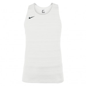 Zelus-Nike Dry Miler Mens Singlet - White/Black