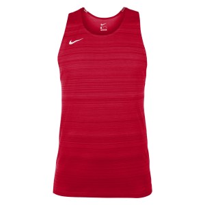 Zelus-Nike Dry Miler Mens Singlet - University Red/White