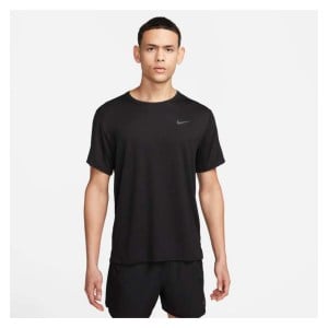 Nike Dri-FIT Miler Short-Sleeve Running Top - Black/Reflective Silver