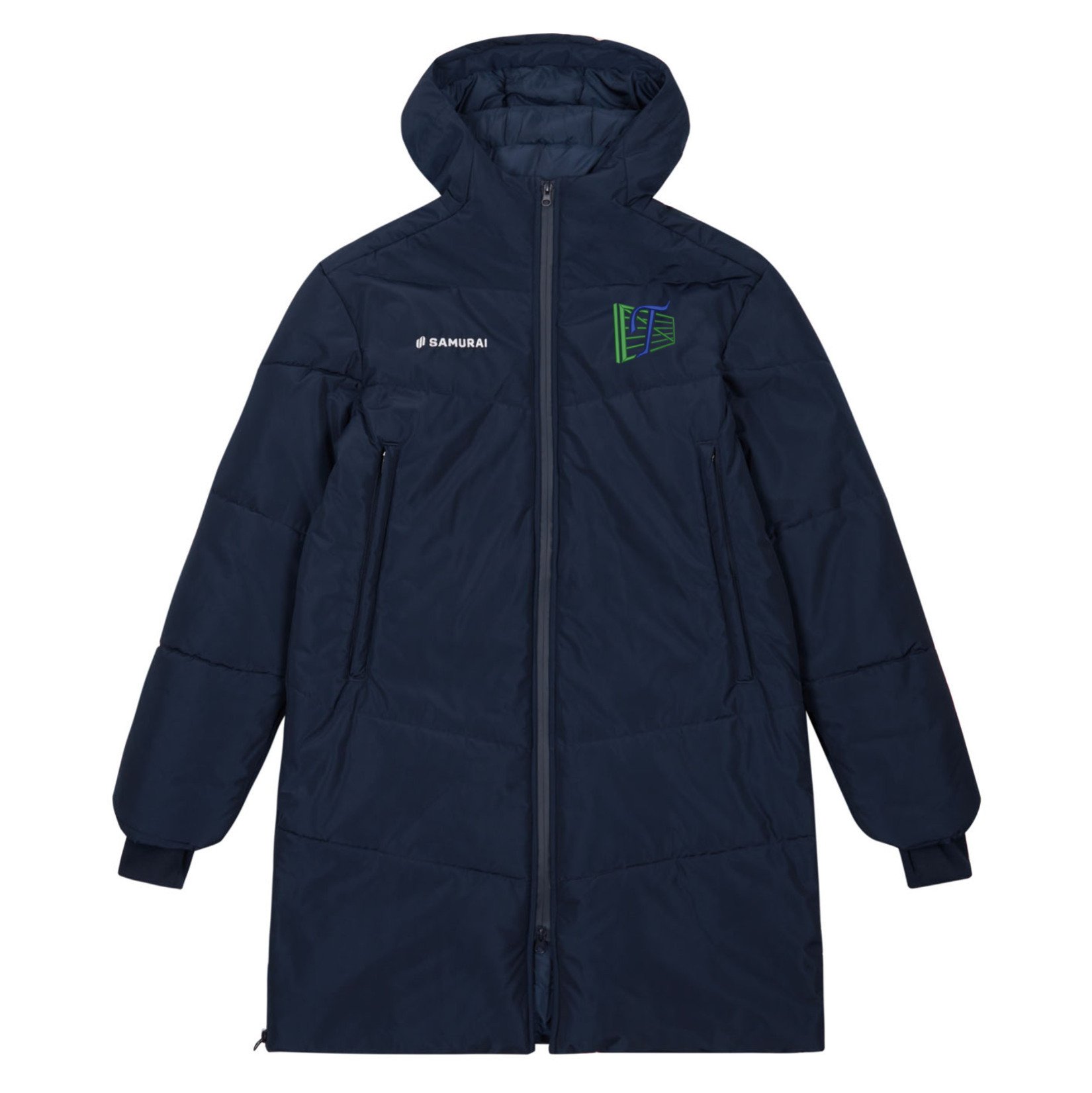 SAMURAI Longline Puffer Jacket - Navy