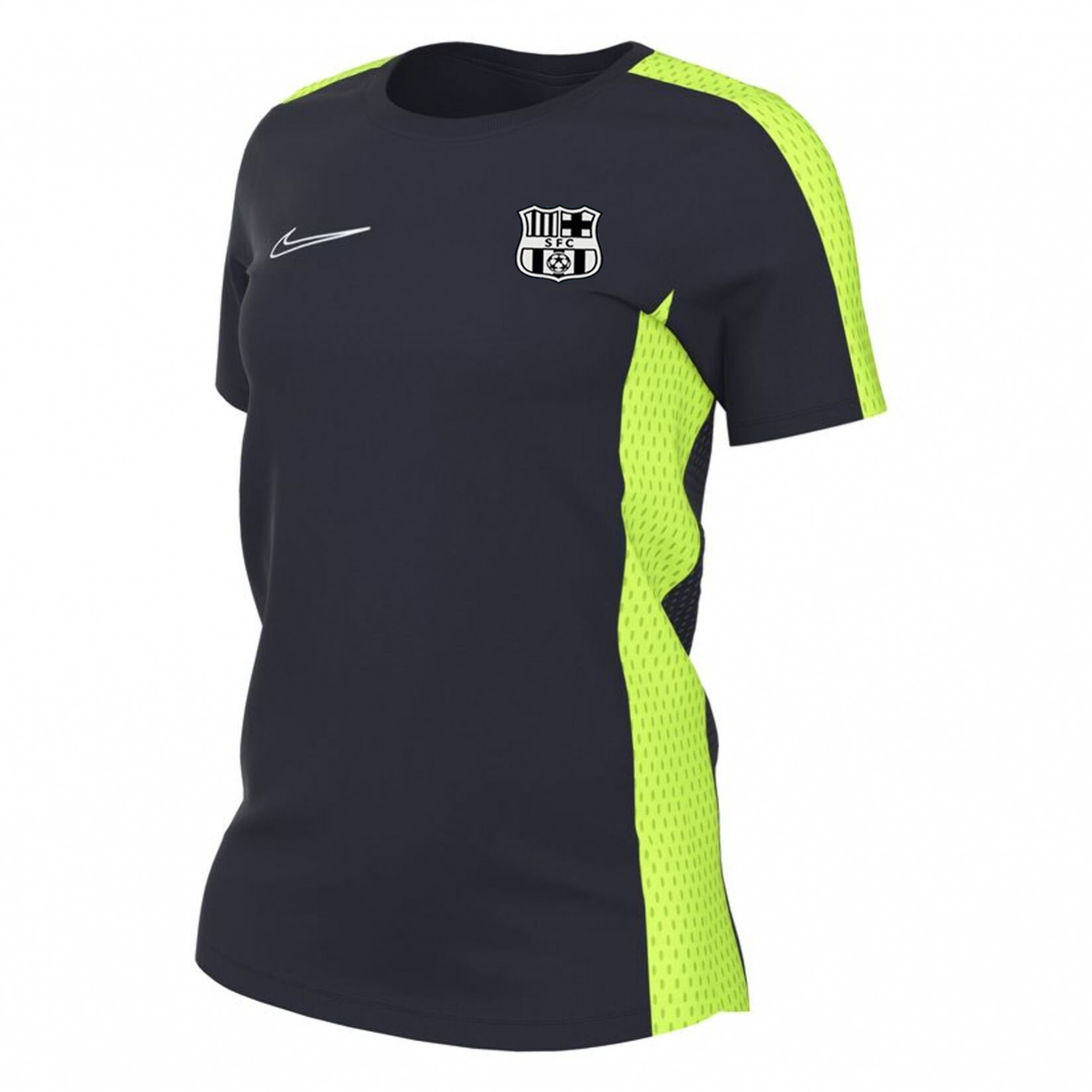 Nike Womens Academy 23 Short Sleeve Training Top (W) Obsidian-Volt-White