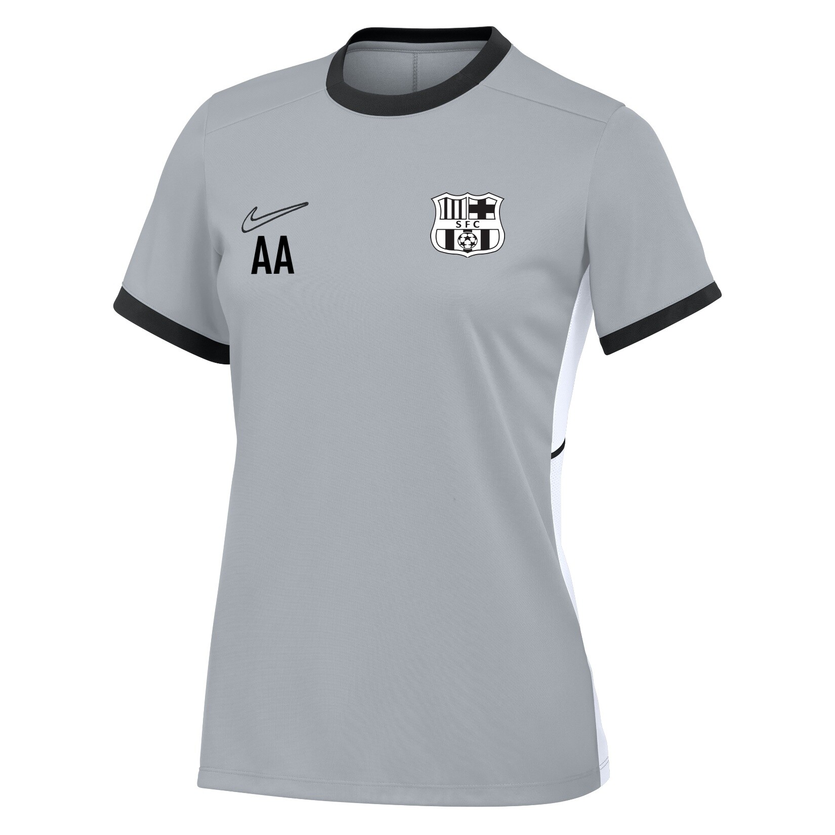 Nike Academy 25 Short-Sleeve Training Top (W) - Wolf Grey/Black/White