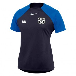 Nike Womens Academy Pro Short Sleeve Tee (W) Obsidian-Royal Blue-White