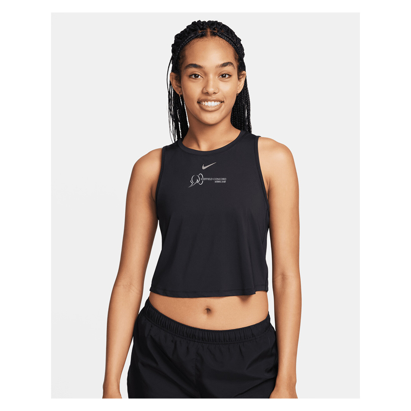 Nike Dri-FIT Cropped Tank Top (W) - Black/Black