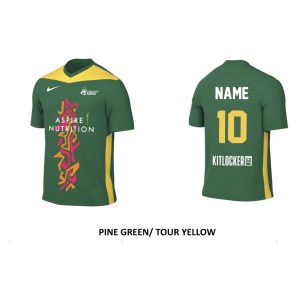 Nike Park Derby IV Dri-FIT Short Sleeve Shirt - Pine Green/Tour Yellow/White