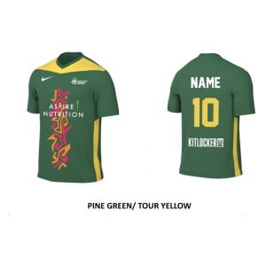Nike Park Derby IV Dri-FIT Short Sleeve Shirt - Pine Green/Tour Yellow/White
