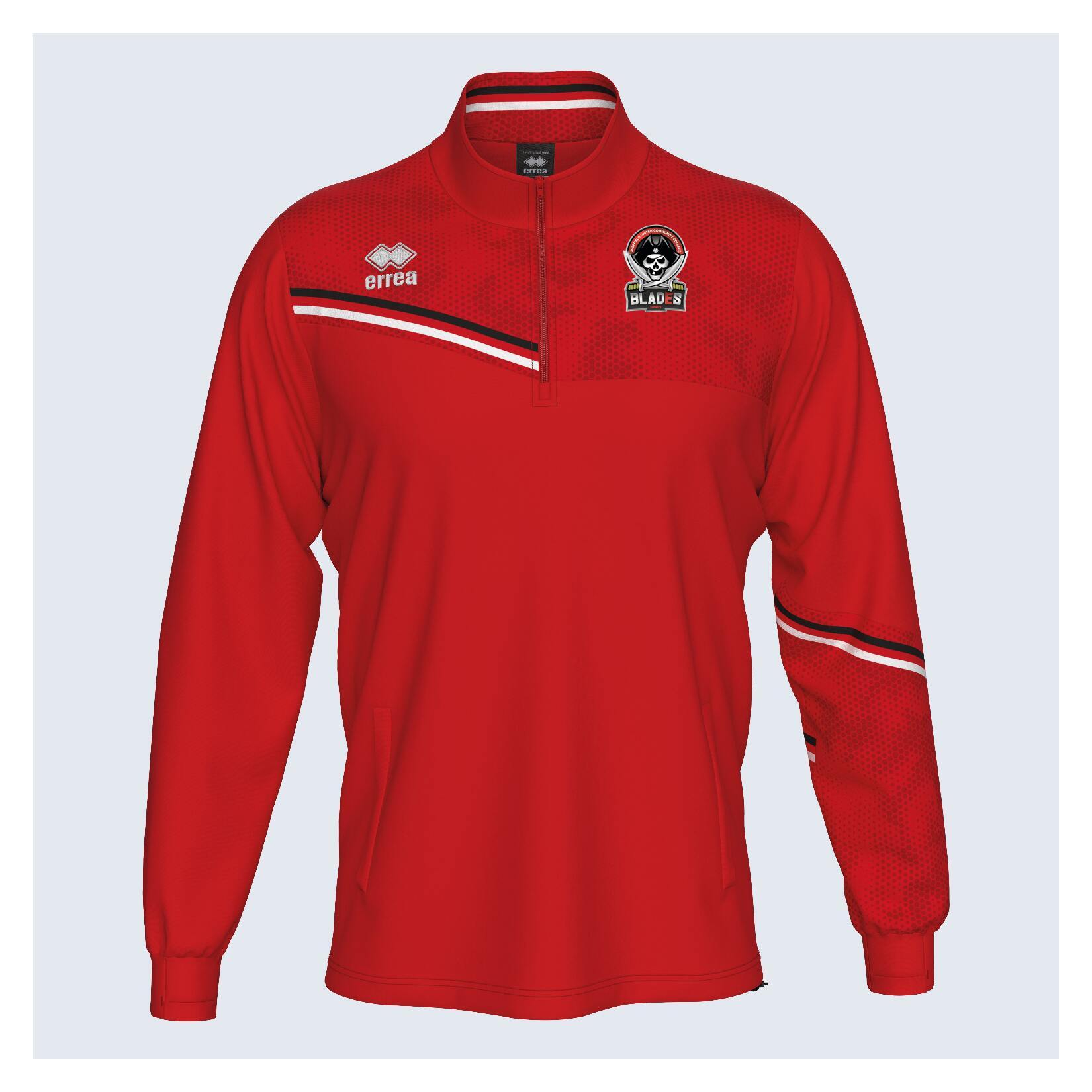Errea Elias Quarter Zip Training Top - Red/Black/White