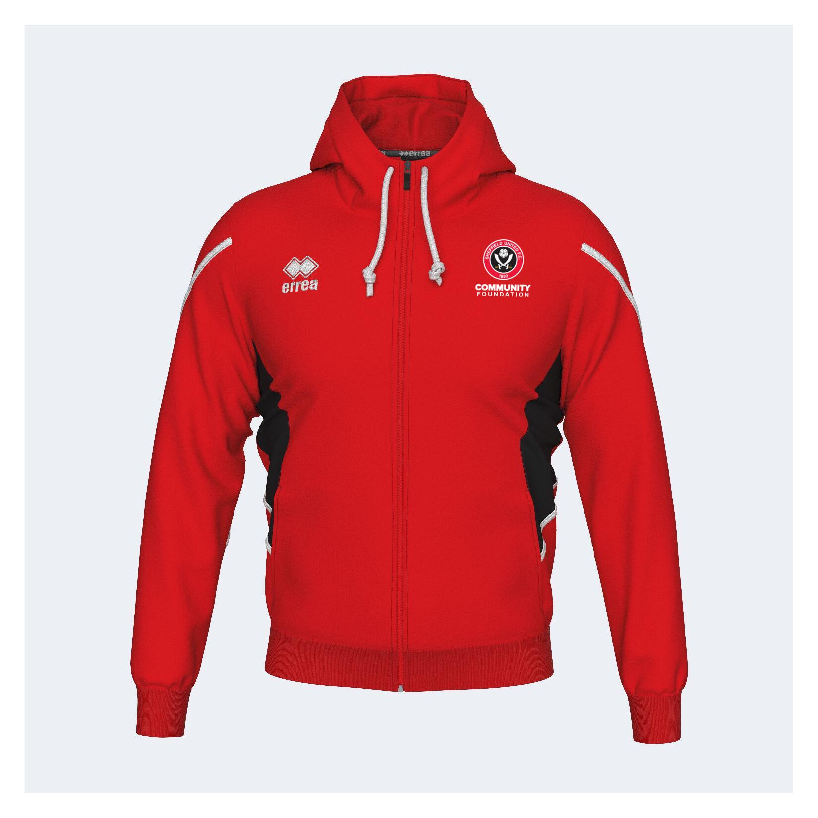 Errea Clancy Full Zip Hoodie - red/black/white