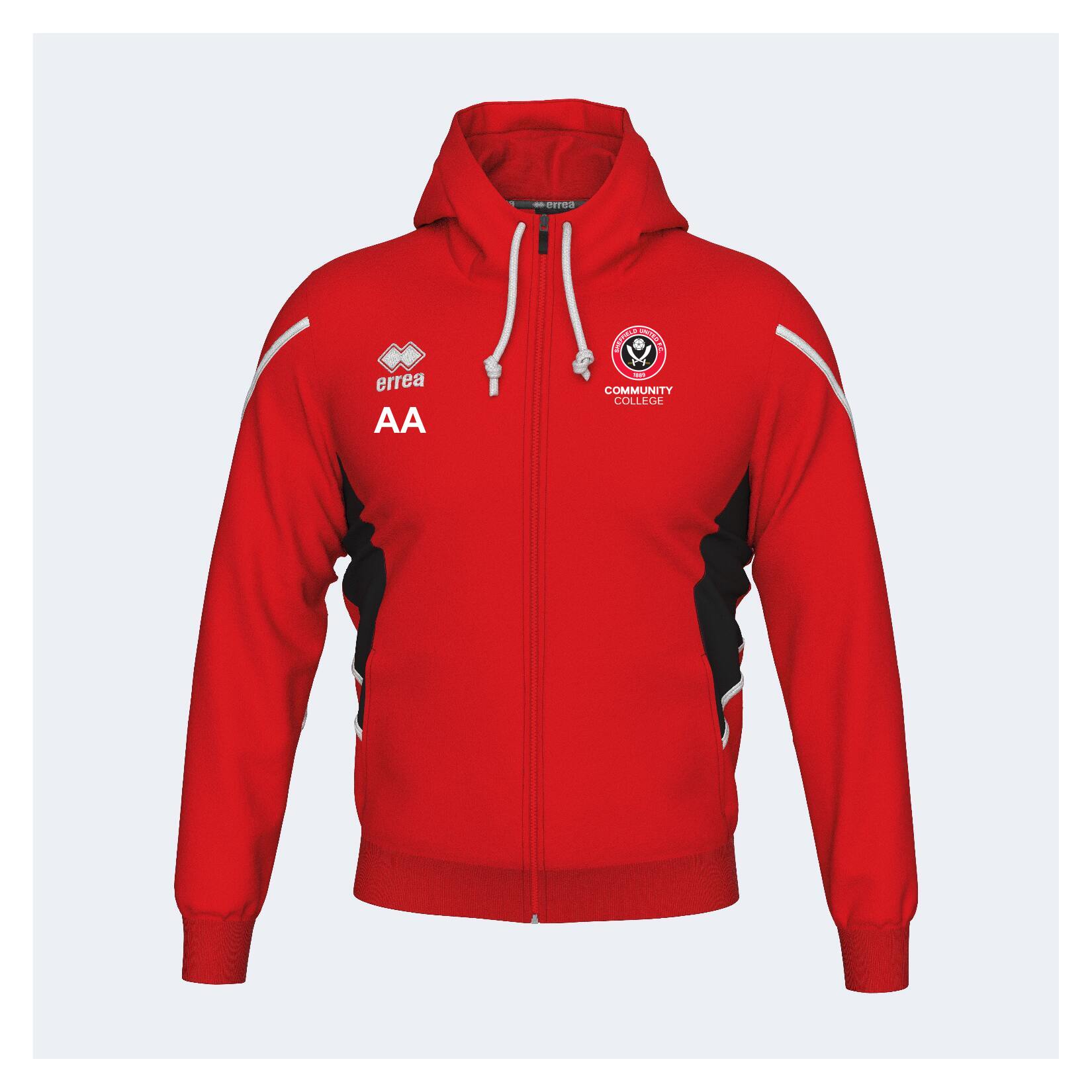 Errea Clancy Full Zip Hoodie - red/black/white