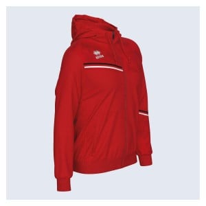 Errea Eber Full Zip Hoodie - Red/Black/White