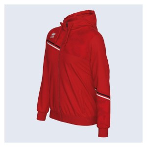 Errea Eber Full Zip Hoodie - Red/Black/White