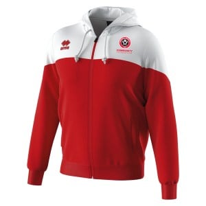 Errea Ben Full Zip Fleece Hoodie - Red/White