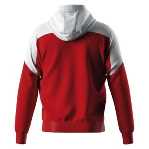 Errea Ben Full Zip Fleece Hoodie - Red/White