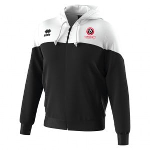 Errea Ben Full Zip Fleece Hoodie - Black/White