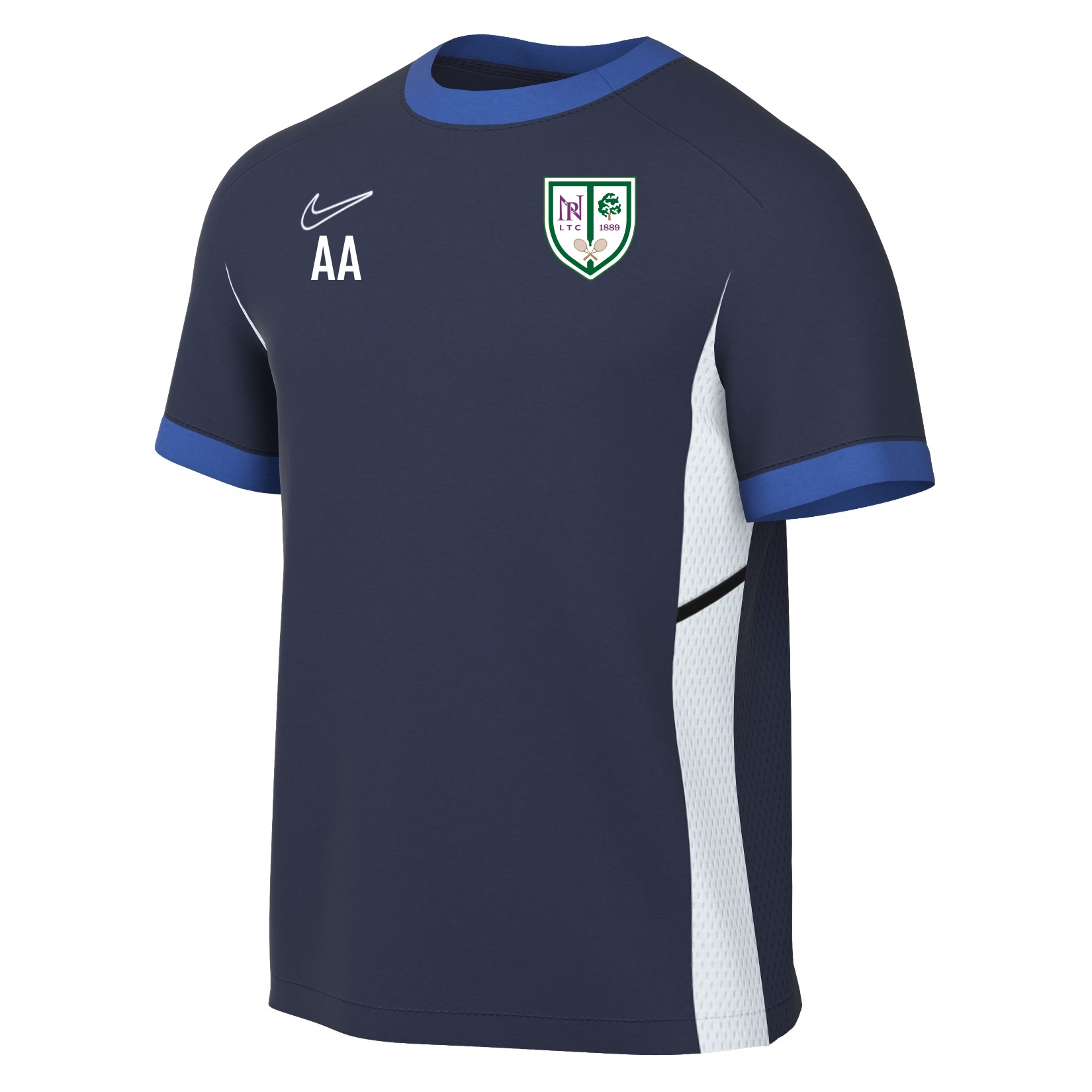 Nike Academy 25 Short-Sleeve Training Top - Obsidian/Royal Blue/White