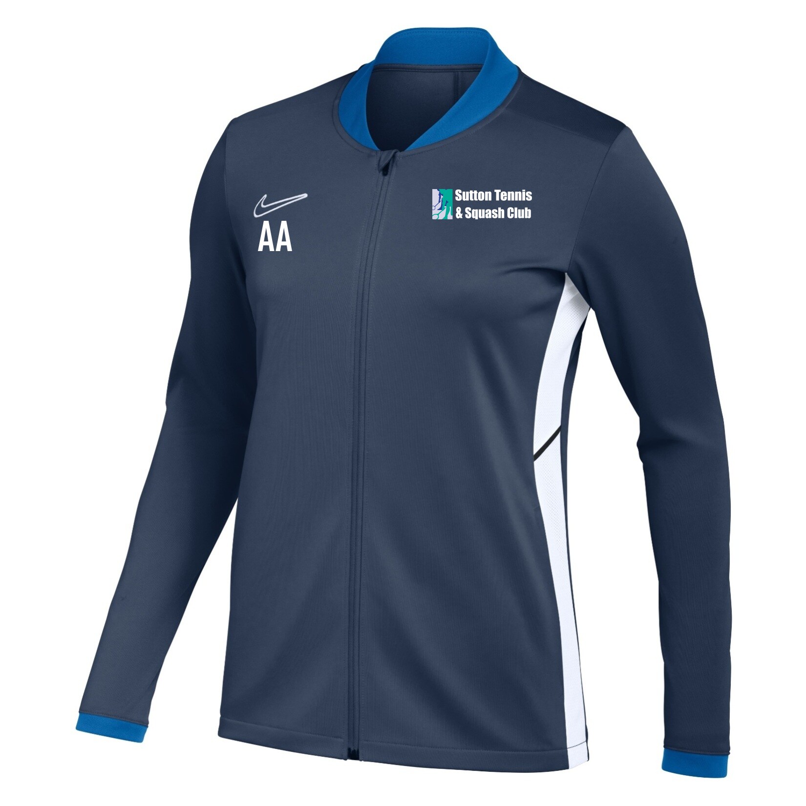 Nike Dri-FIT Academy 25 Knit Track Jacket (W) - Obsidian/Royal Blue/White