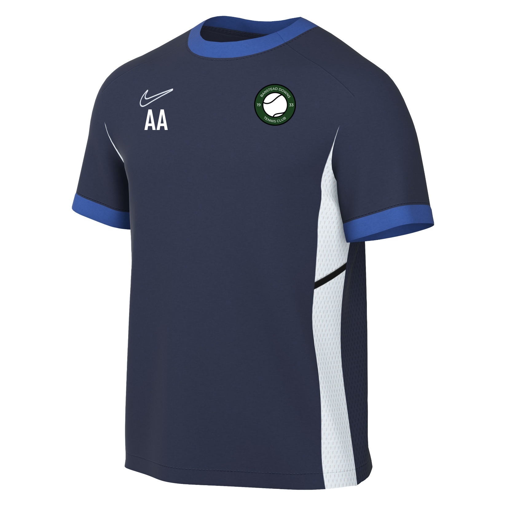 Nike Academy 25 Short-Sleeve Training Top - Obsidian/Royal Blue/White