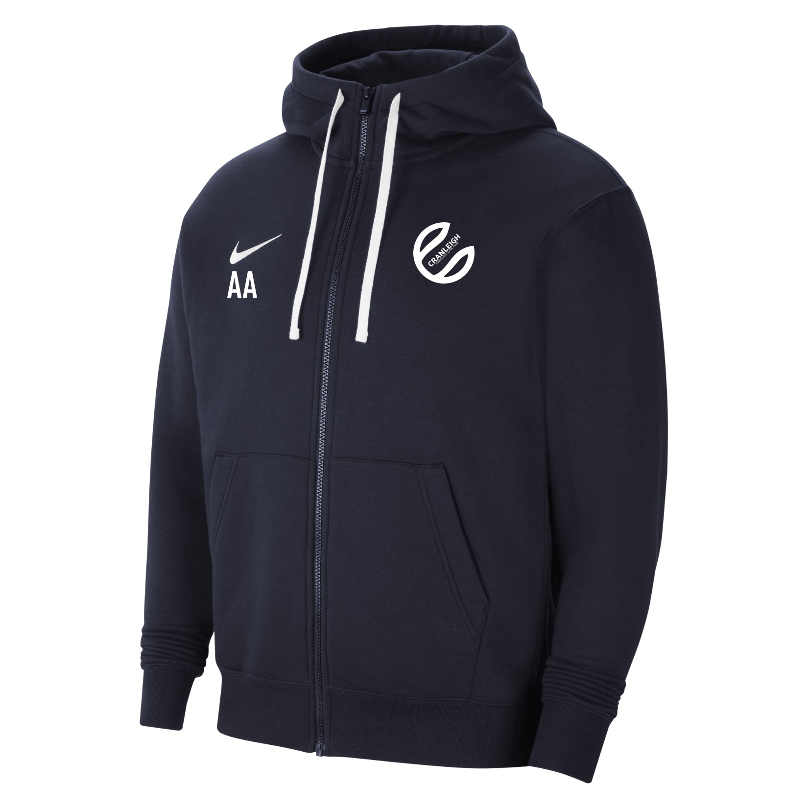 Nike Team Club 20 Fleece Full-Zip Hoodie - Obsidian/White/White
