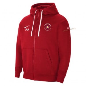 Nike Team Club 20 Fleece Full-Zip Hoodie (M) University Red-White-White