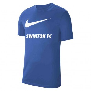 Nike Team Club 20 Swoosh Tee (M) Royal Blue-White