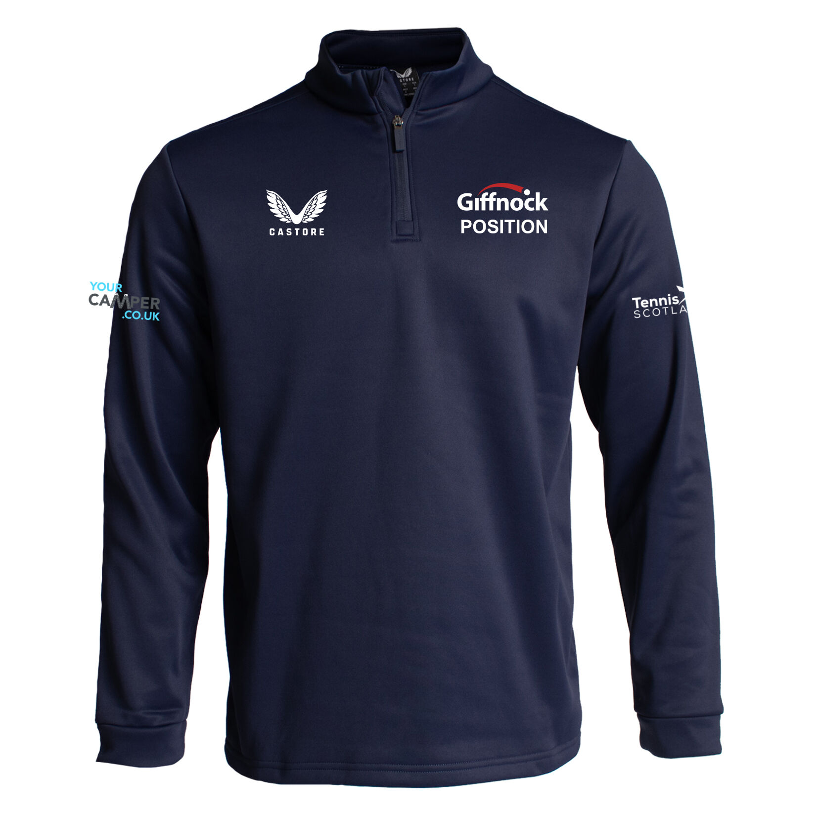 Castore Fleece Brushback 1/4 Zip Midlayer - Navy