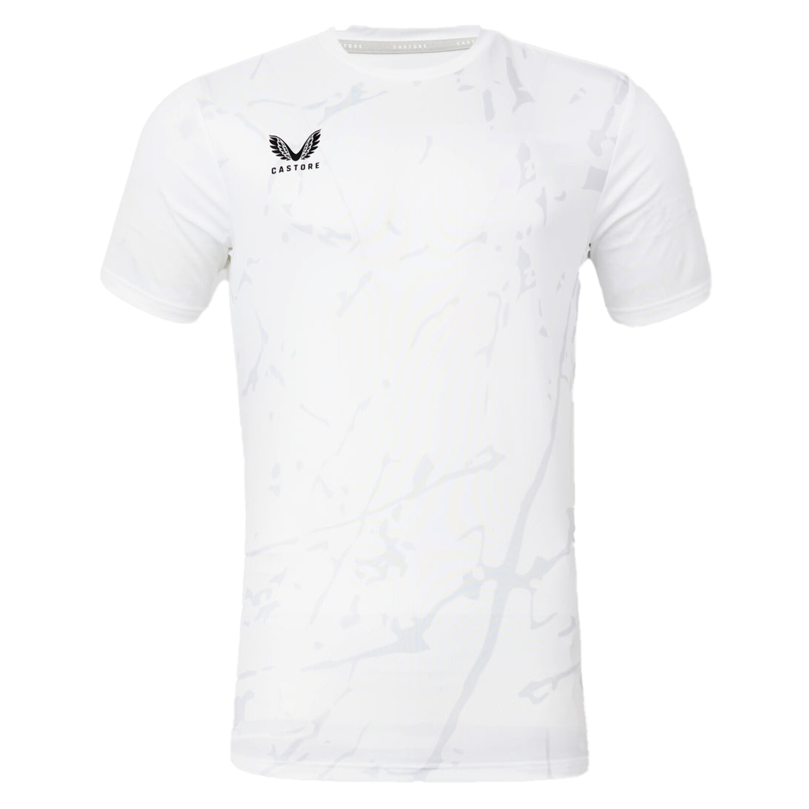 Castore Marble Printed Short Sleeve Training Tee - White/Grey/Black