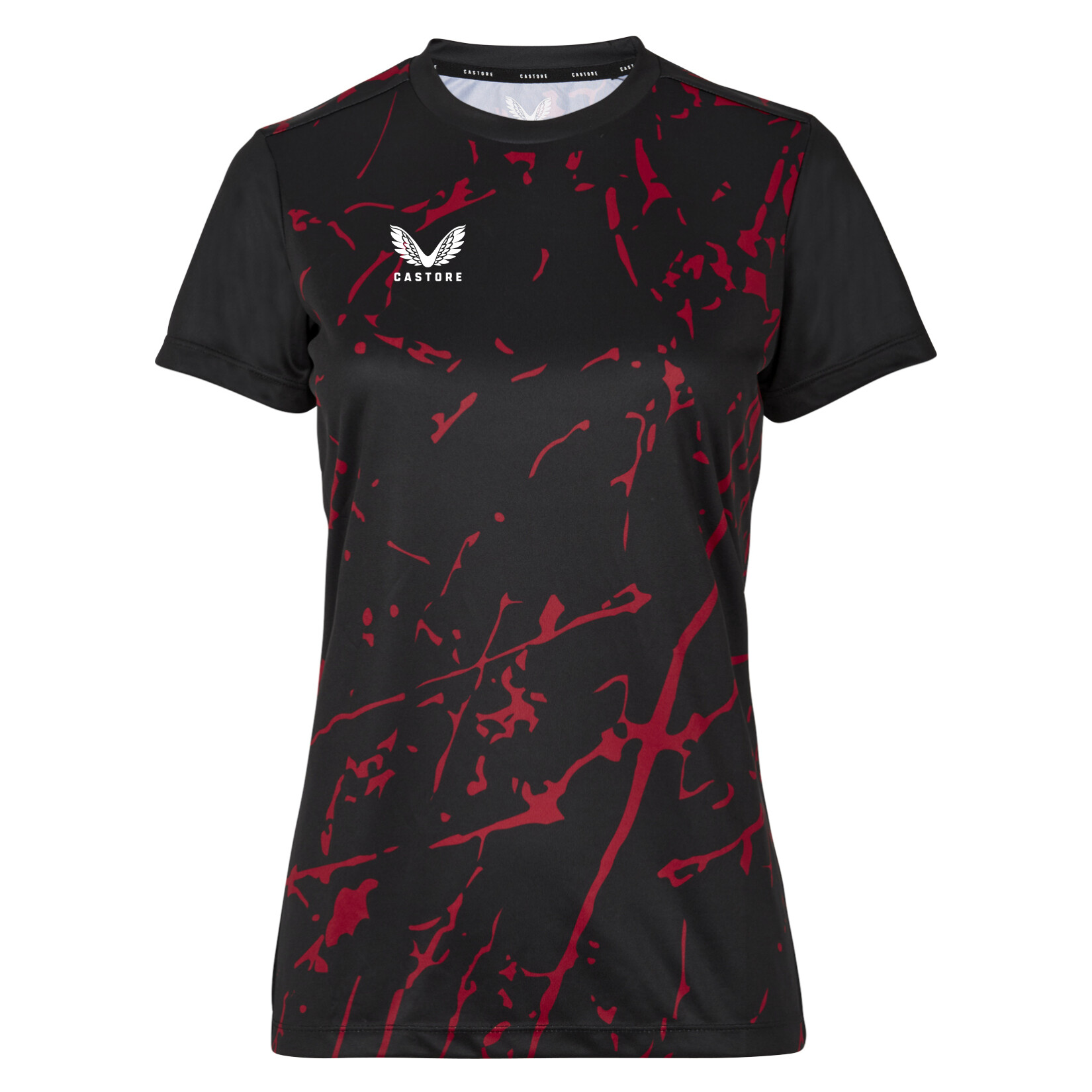 Castore Marble Printed Short Sleeve Training Tee (W) - Black/Red