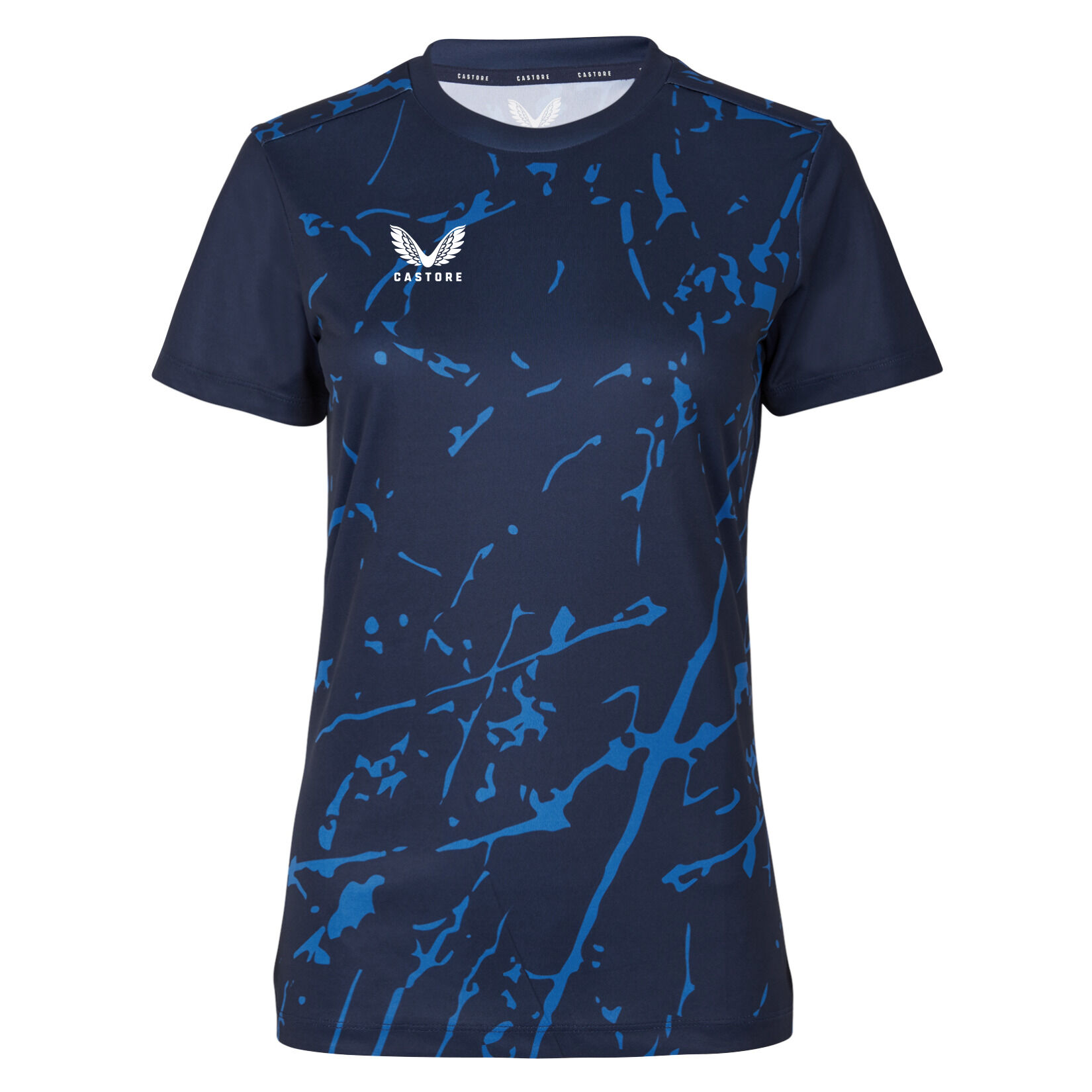 Castore Marble Printed Short Sleeve Training Tee (W) - Navy/Royal Blue