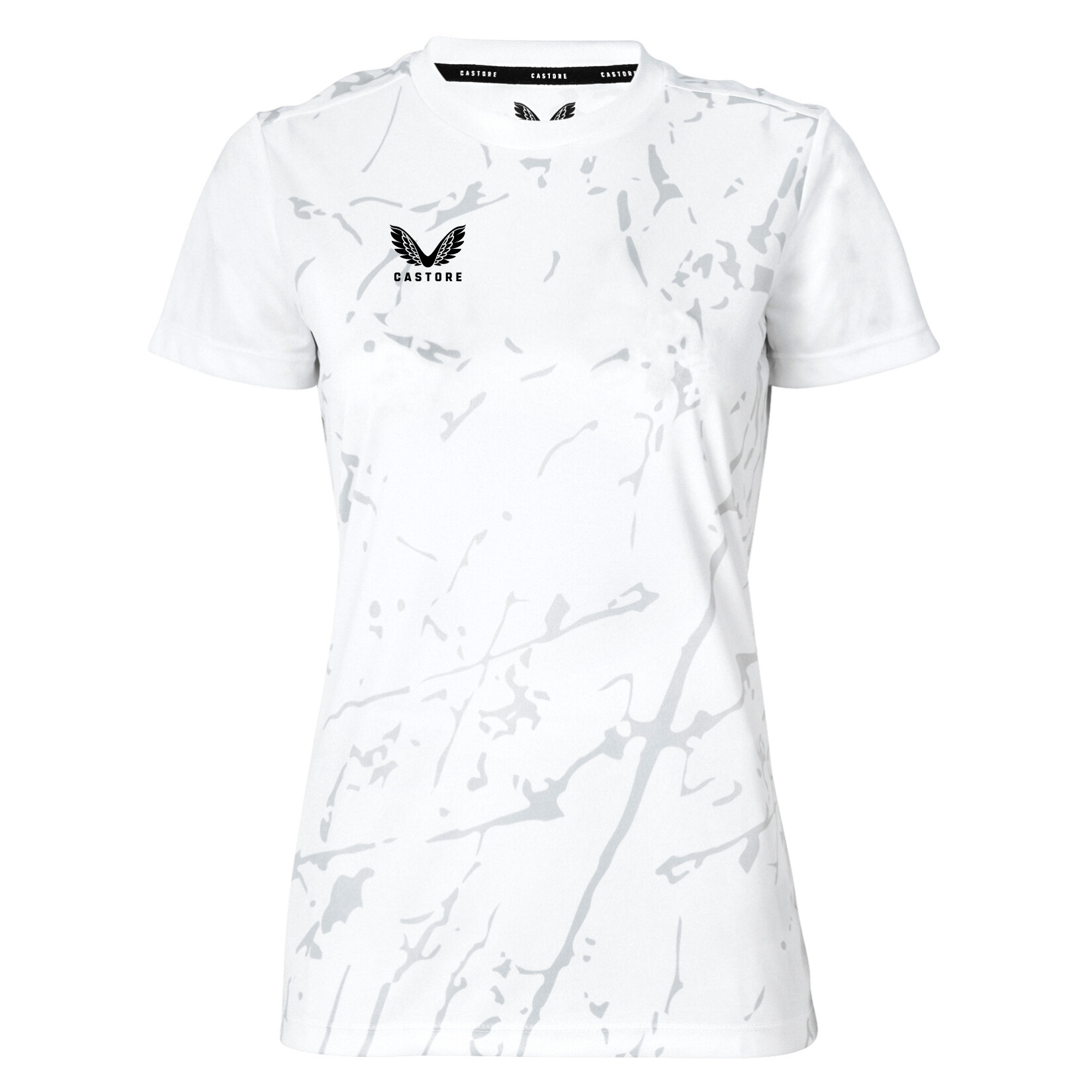 Castore Marble Printed Short Sleeve Training Tee (W) - White/Grey
