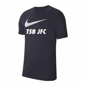 Nike Team Club 20 Swoosh Tee (M) Obsidian-White