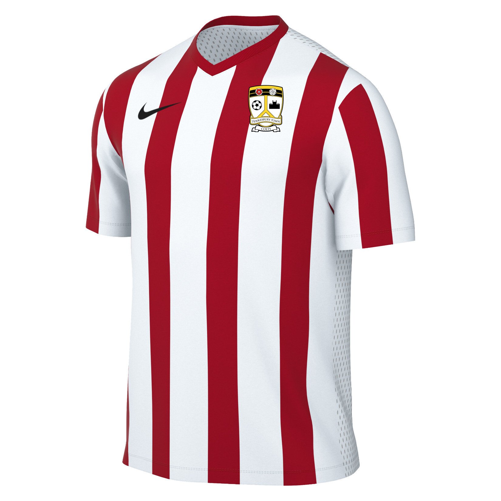 Nike Striped Division V Short-Sleeve Jersey - White/University Red/Black