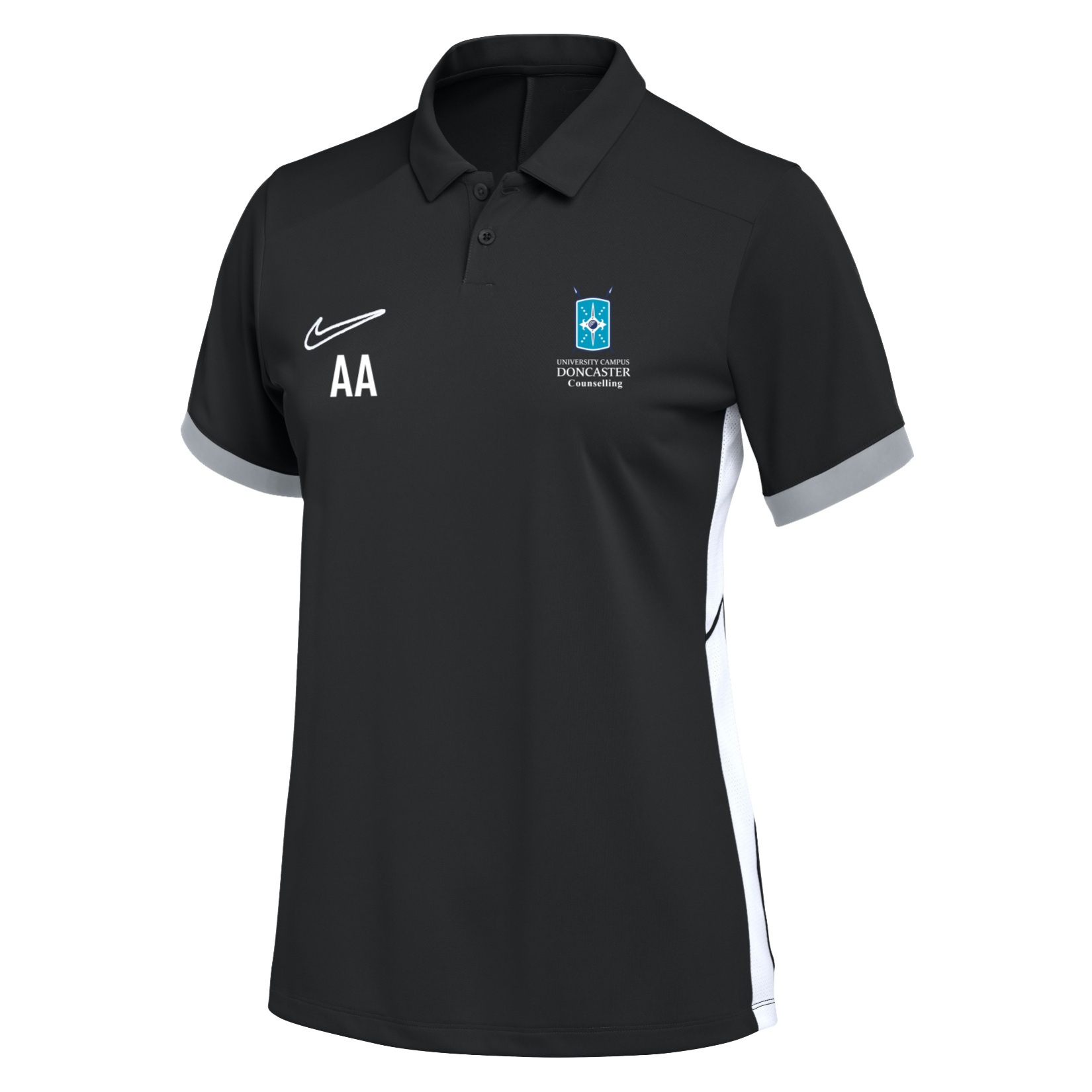 Nike Dri-FIT Academy 25 Polo (W) - Black/White/White