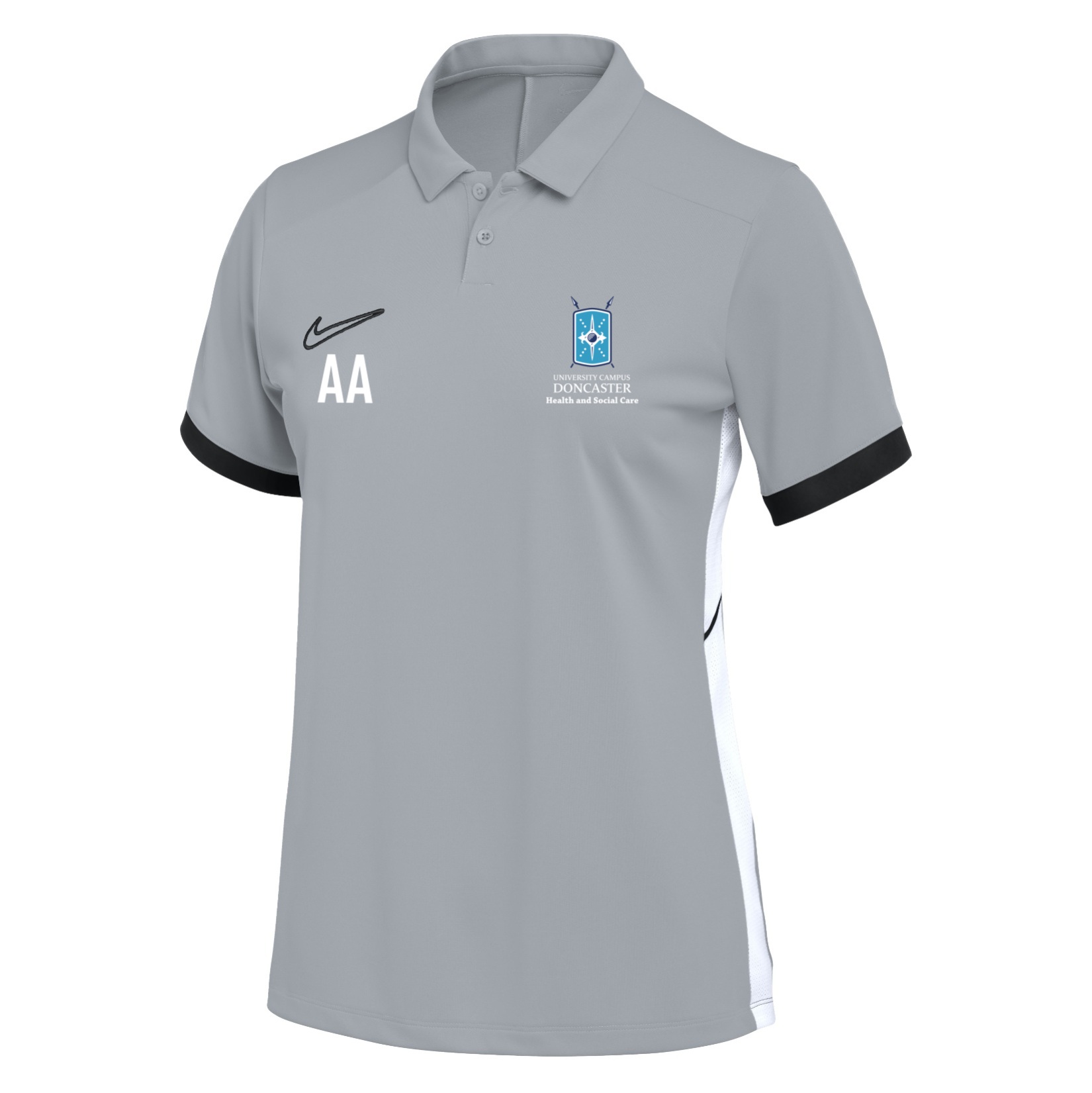 Nike Dri-FIT Academy 25 Polo (W) - Wolf Grey/Black/White