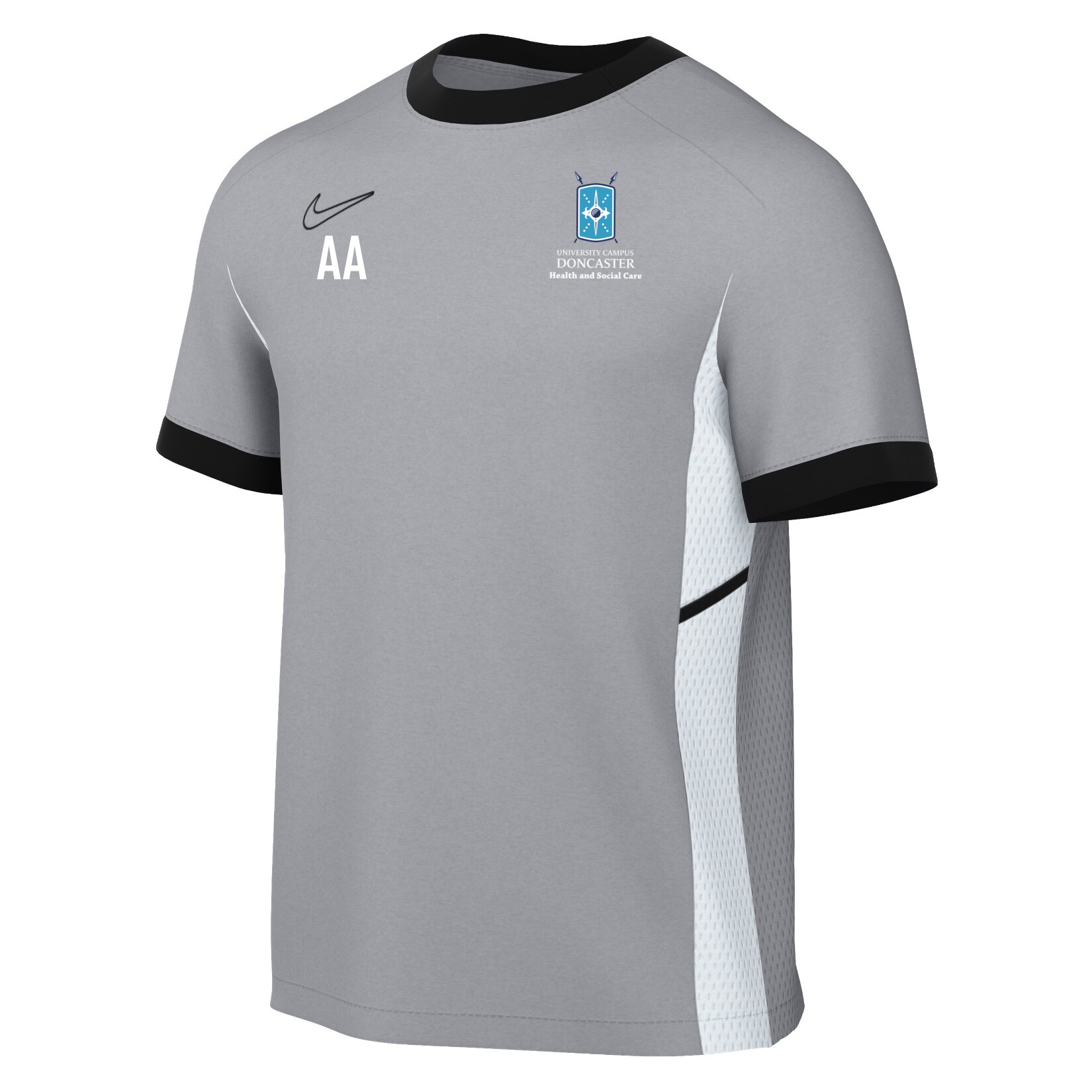 Nike Academy 25 Short-Sleeve Training Top - Wolf Grey/Black/White