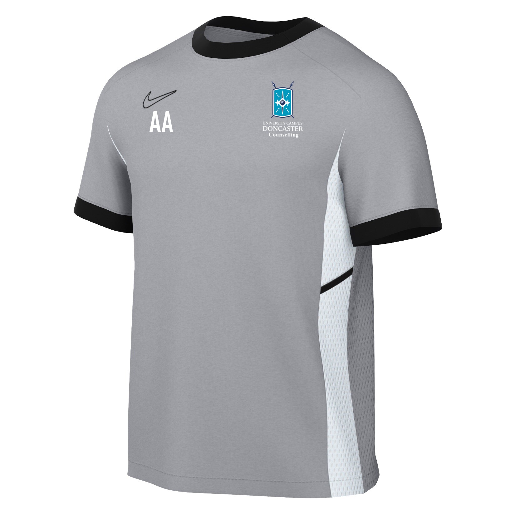 Nike Academy 25 Short-Sleeve Training Top - Wolf Grey/Black/White