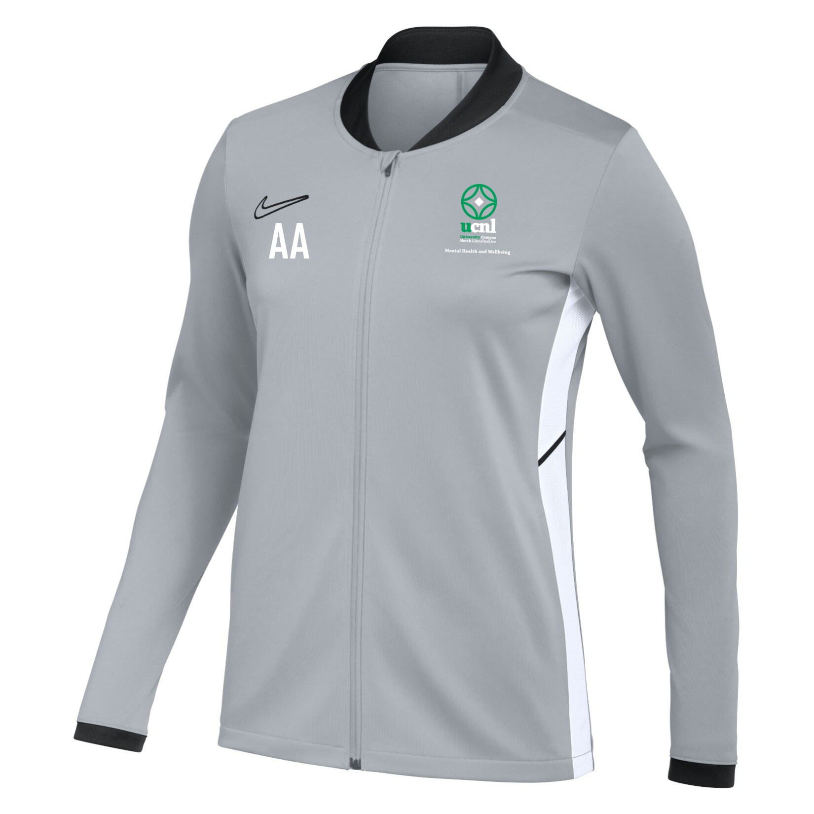 Nike Dri-FIT Academy 25 Knit Track Jacket (W) - Wolf Grey/Black/White