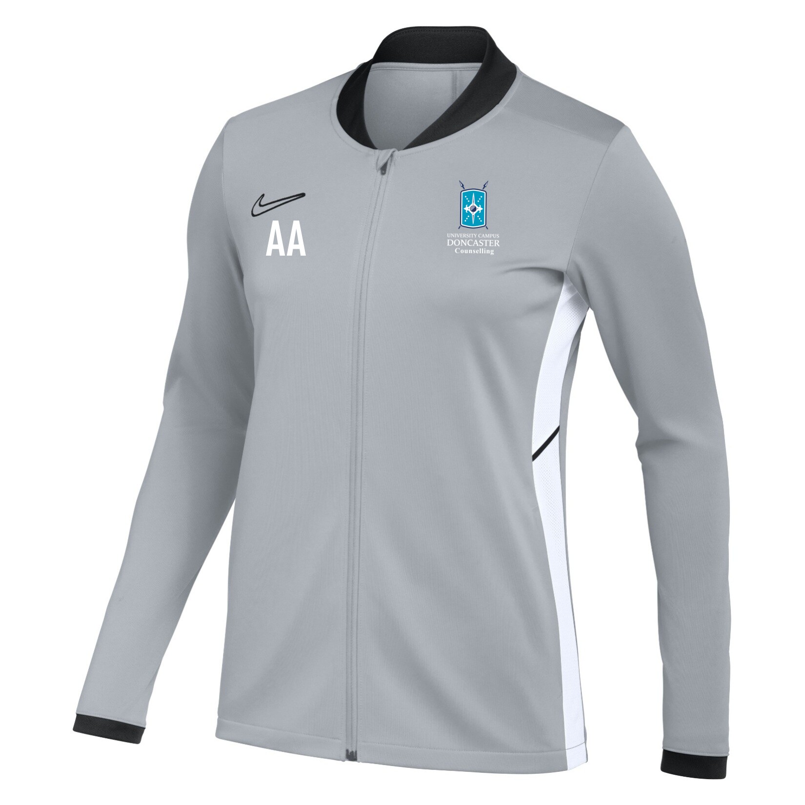 Nike Dri-FIT Academy 25 Knit Track Jacket (W) - Wolf Grey/Black/White