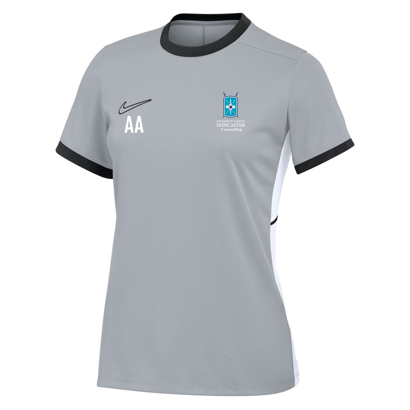 Nike Academy 25 Short-Sleeve Training Top (W) - Wolf Grey/Black/White