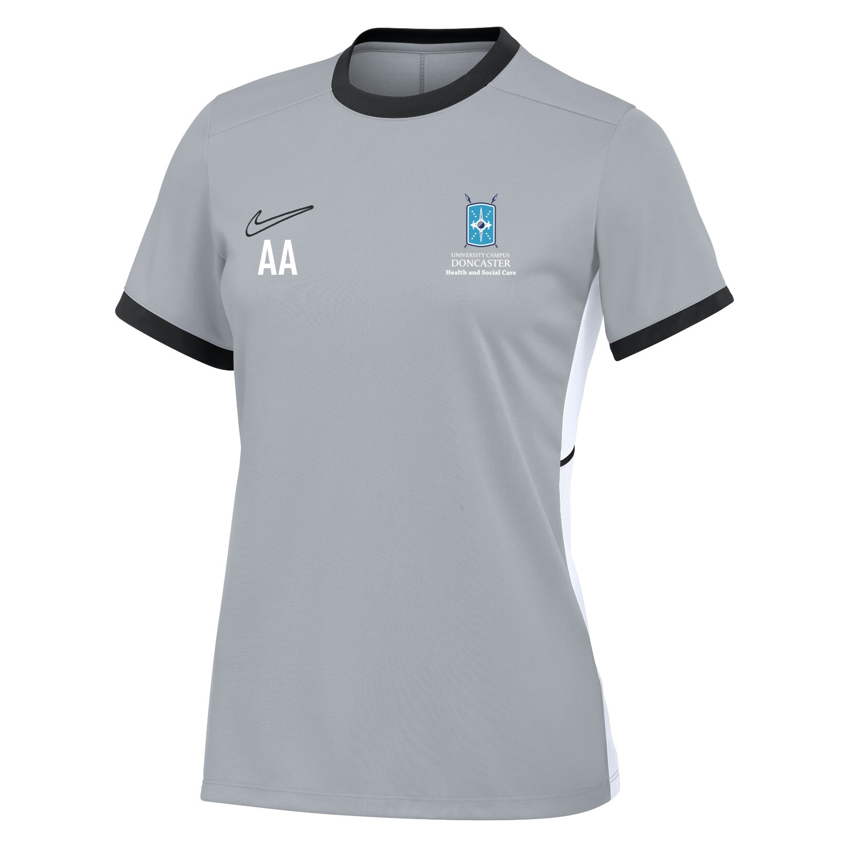 Nike Academy 25 Short-Sleeve Training Top (W) - Wolf Grey/Black/White