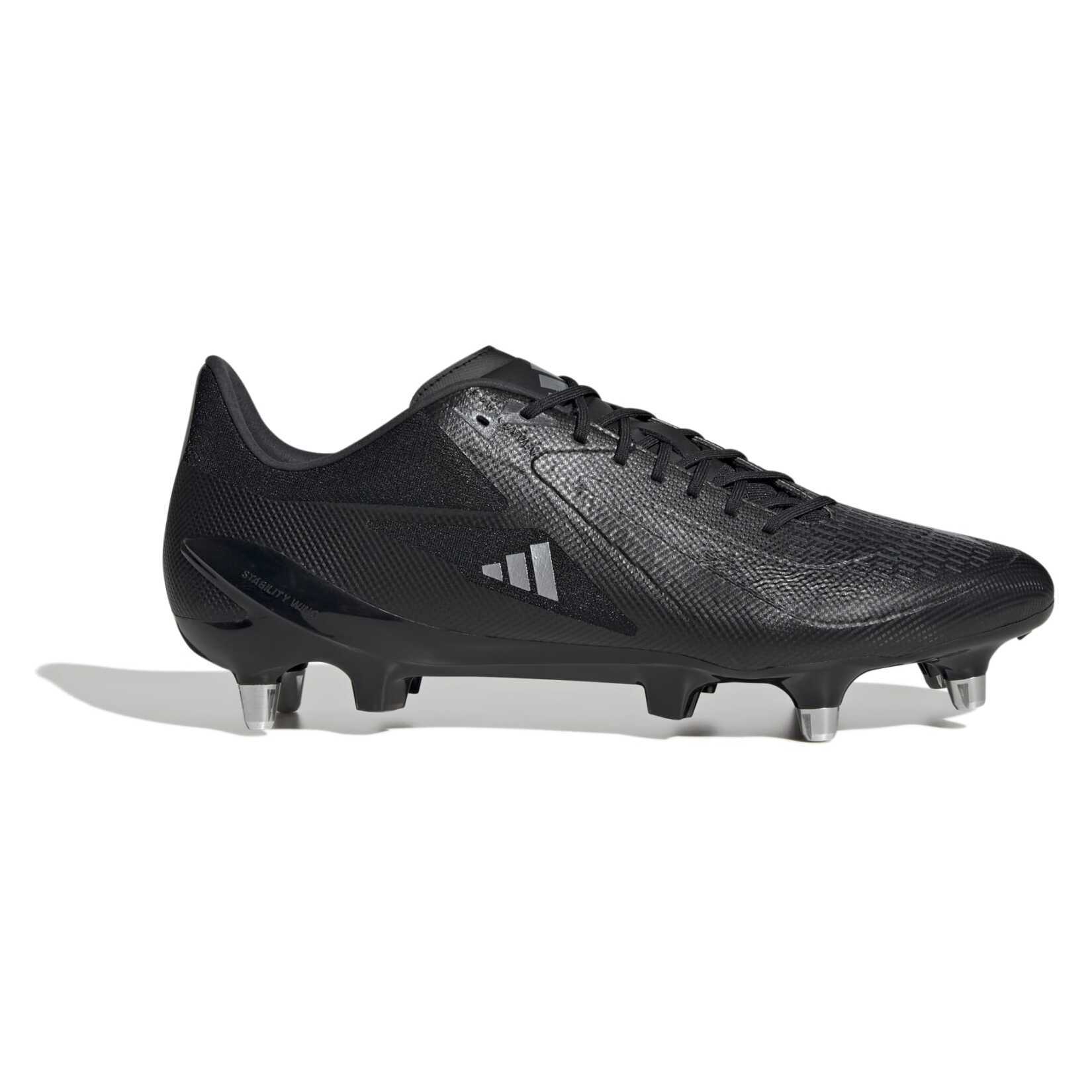 adidas-SS Adizero RS-15 Ultimate Rugby Boots (Soft Ground) - Black/Metalllic Grey