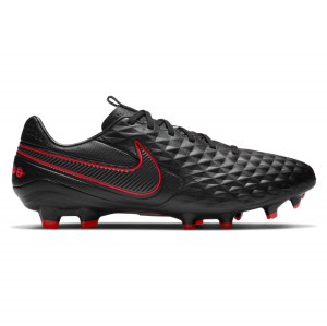 Nike Tiempo Legend 8 Pro Firm-Ground Boots Black-Dark Smoke Grey-Chile Red-Chile Red