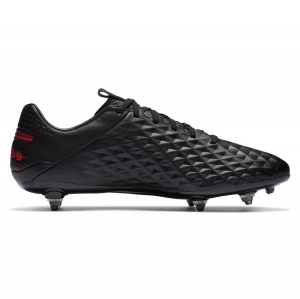 Nike Tiempo Legend 8 Pro Soft-Ground Boots Black-Dark Smoke Grey-Chile Red-Chile Red