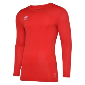 Umbro Elite V Neck Baselayer L/S Vermillion