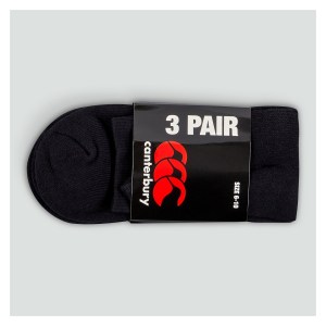 Canterbury Crew Socks 3 Pack Black-Red