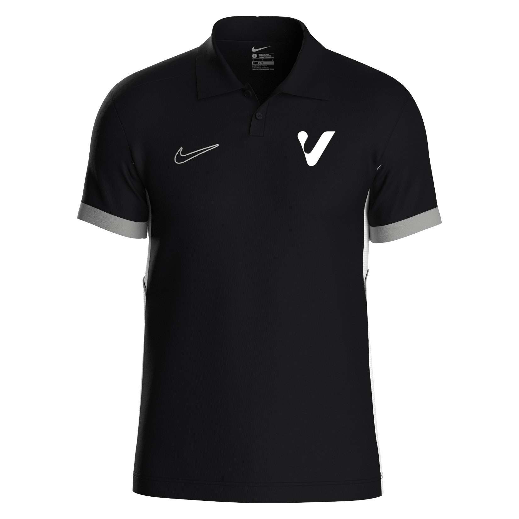 Nike Dri-FIT Academy 25 Polo - Black/White/White