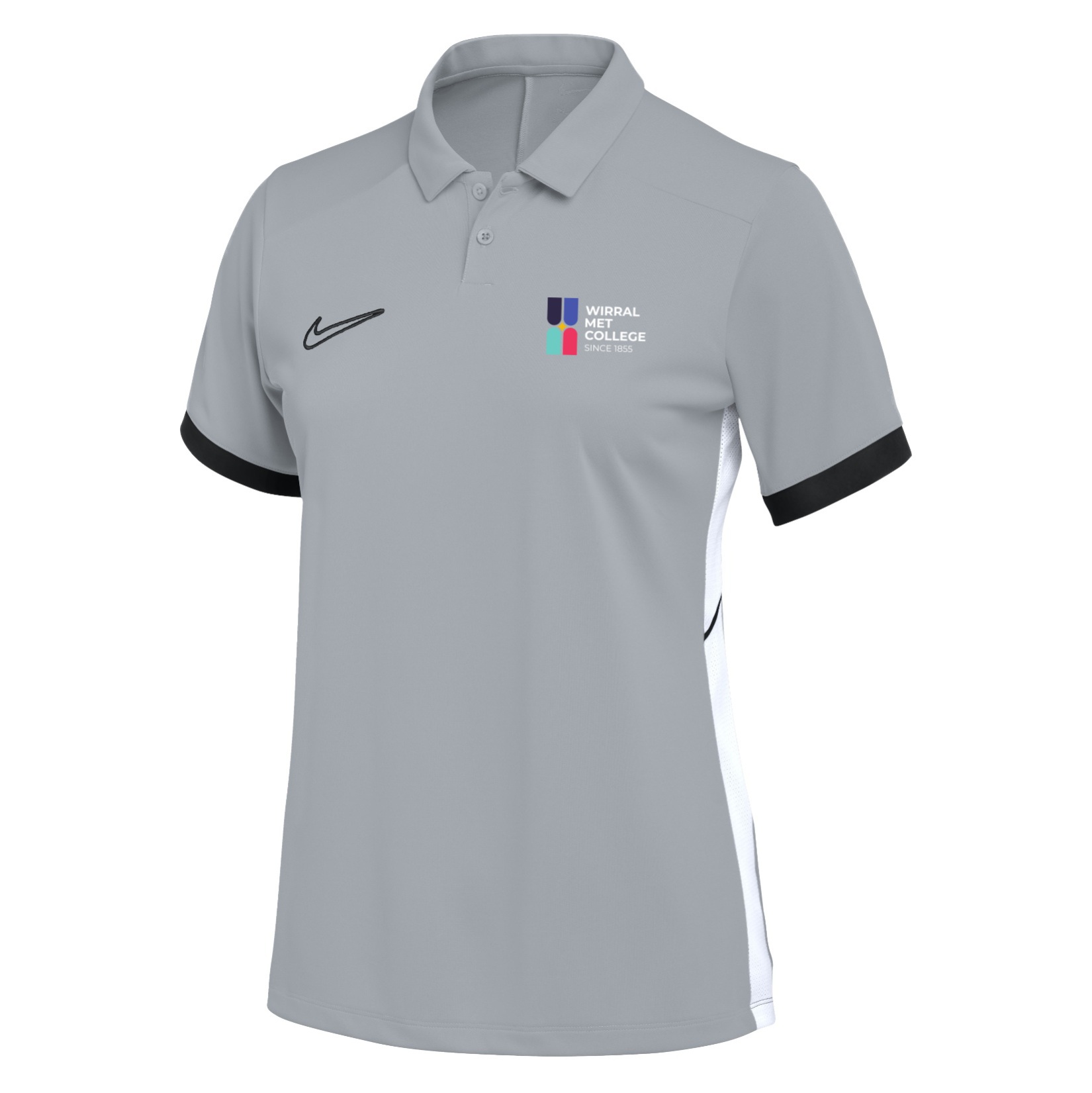 Nike Dri-FIT Academy 25 Polo (W) - Wolf Grey/Black/White