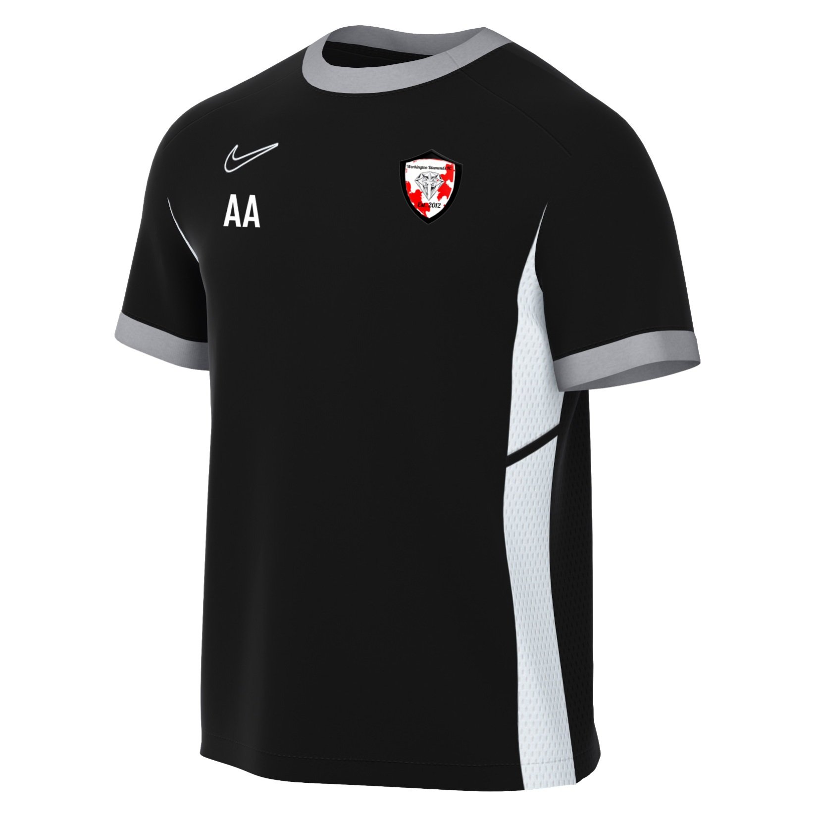 Nike Academy 25 Short-Sleeve Training Top - Black/White/White